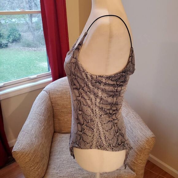 Gaze Gray Snake Print Snap Bodysuit Medium - Picture 4 of 9